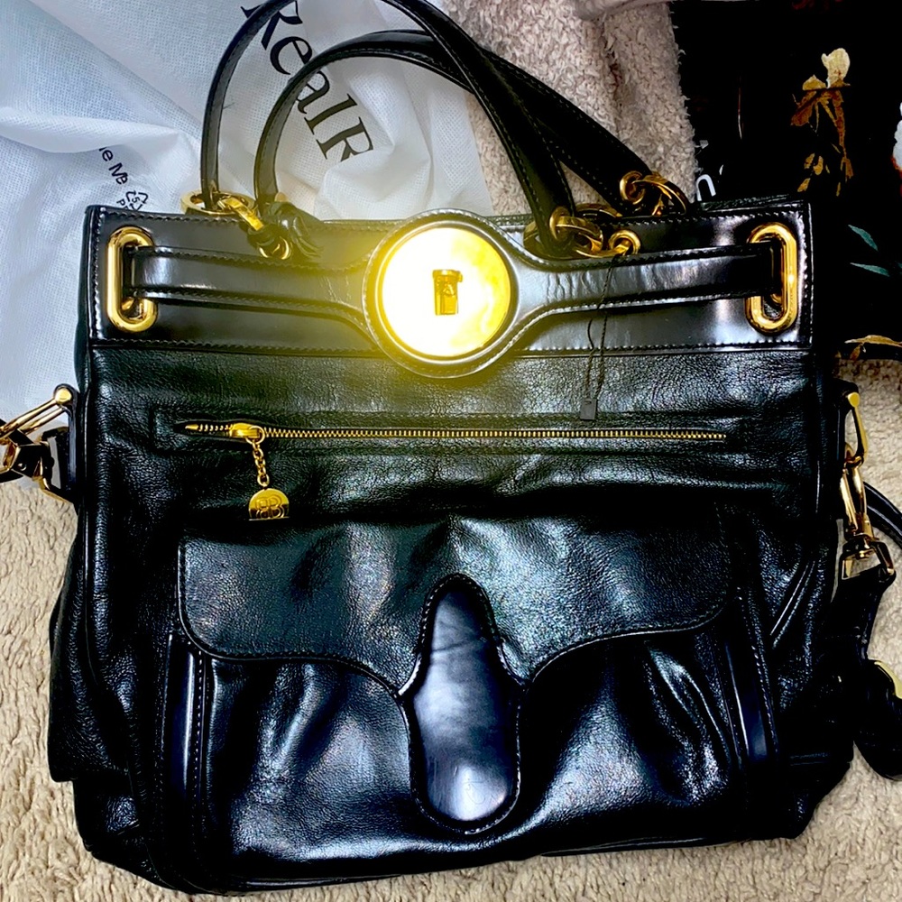 Balenciaga dark green purse